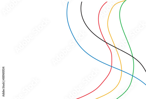 Colored olympic games rainbow wave isolated - vector