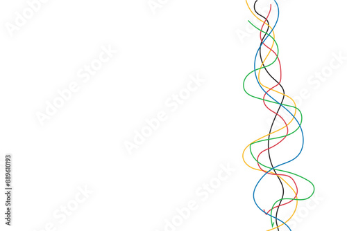 Colored olympic games rainbow wave isolated - vector