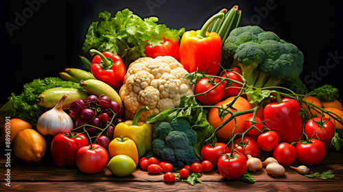 Obraz na płótnie Vegetables and fruit (Generative AI) w salonie