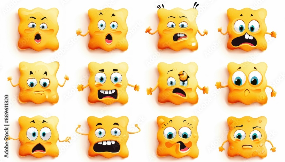 Cheese Character Emojis with Various Expressions. Generative ai. Cheese Character Emojis with Various Expressions. Generative ai.