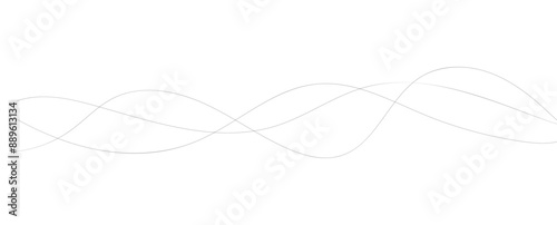 Abstract Wavy Line. Wavy line horizontal divider outline minimalist art. Thin line wavy abstract vector background. Curve wave seamless pattern. Line art striped graphic template. On white background.