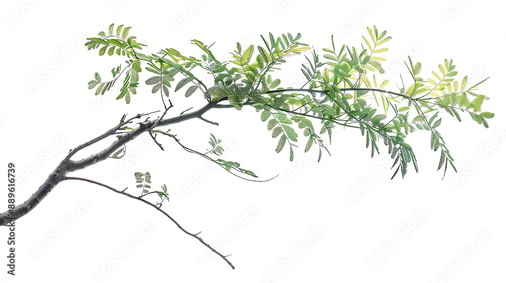 Fototapeta premium Branch with Lush Green Leaves