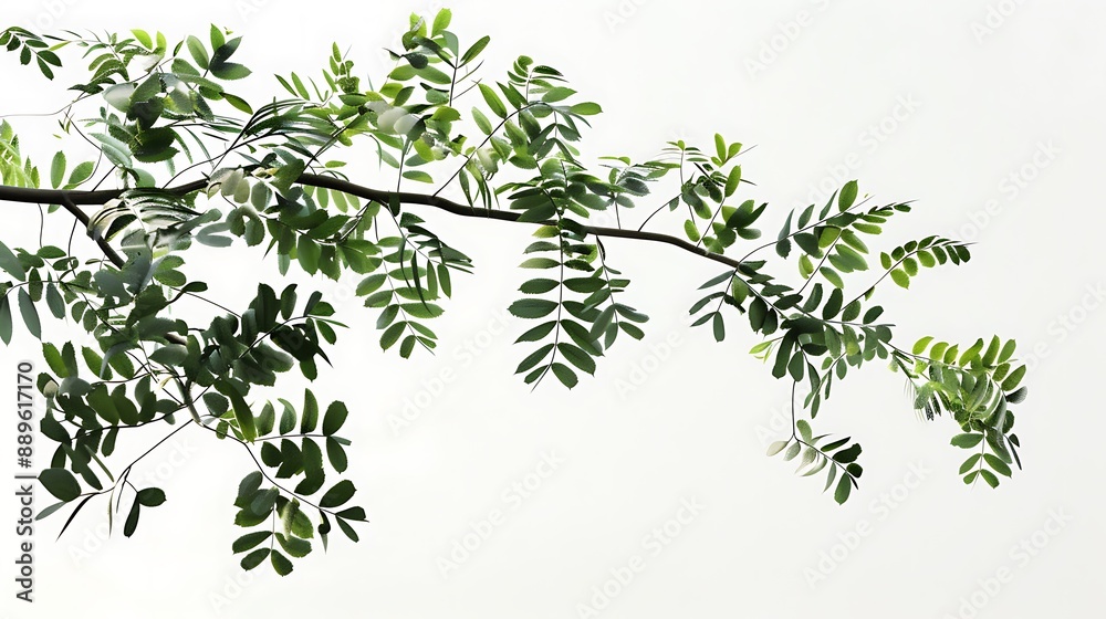 Branch with Lush Green Leaves Branch with Lush Green Leaves