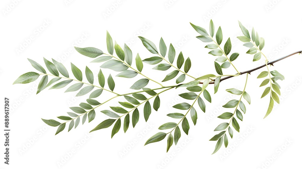 Fototapeta premium Branch with Lush Green Leaves