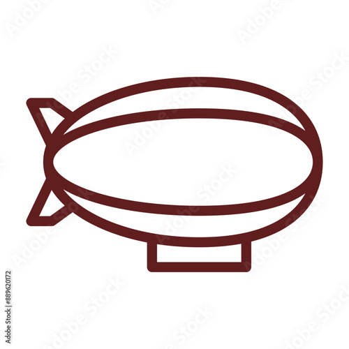 Zeppelin Vector Line Maroon Icon Design