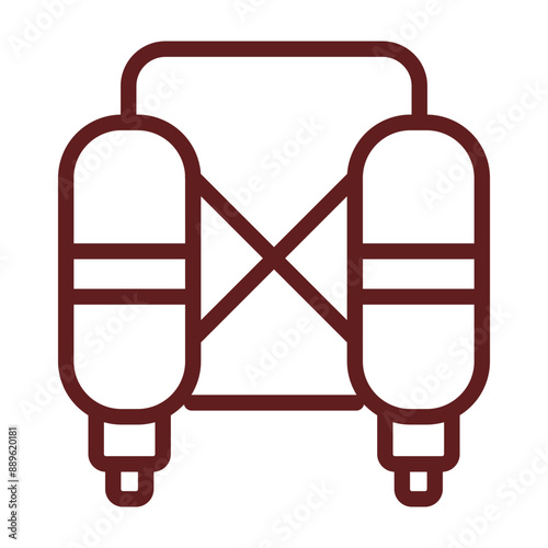 Jetpack Vector Line Maroon Icon Design