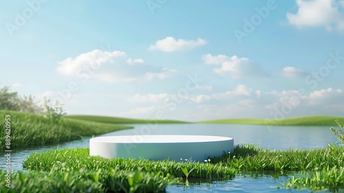 Wallpaper Mural Minimalist Stage in a Serene Landscape Torontodigital.ca