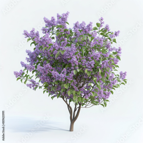 3d illustration of Syringa vulgaris flowering isolated on black background