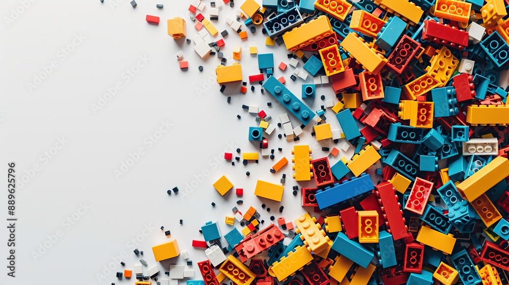 A pile of colorful blocks scattered all over the place, with copy space for add text. A pile of colorful blocks scattered all over the place, with copy space for add text.