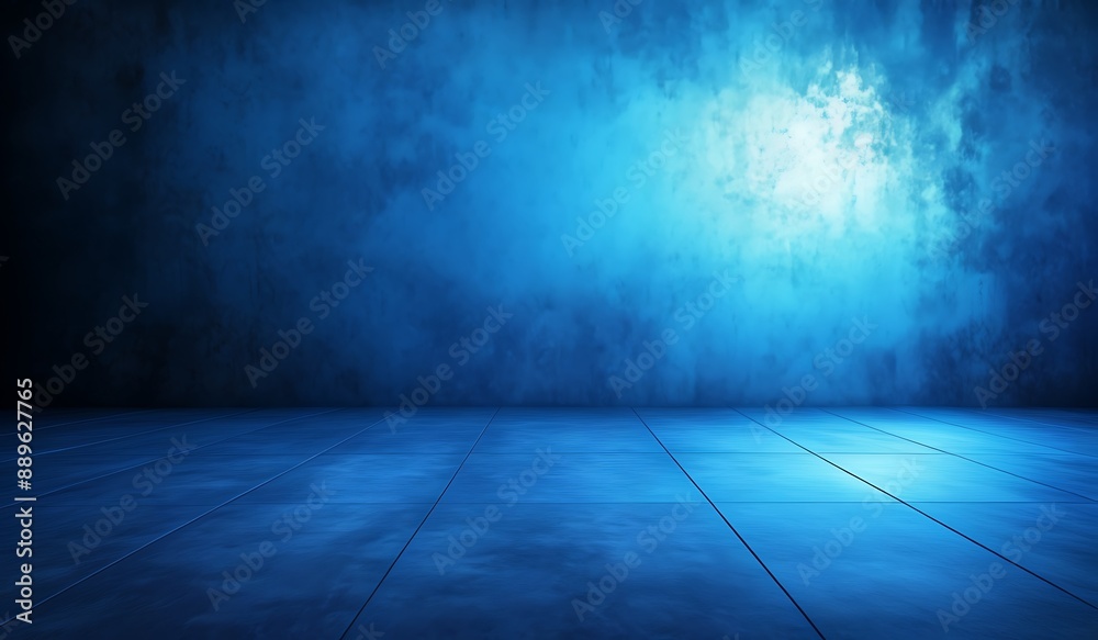 room with blue wall and floor: Generative AI room with blue wall and floor: Generative AI