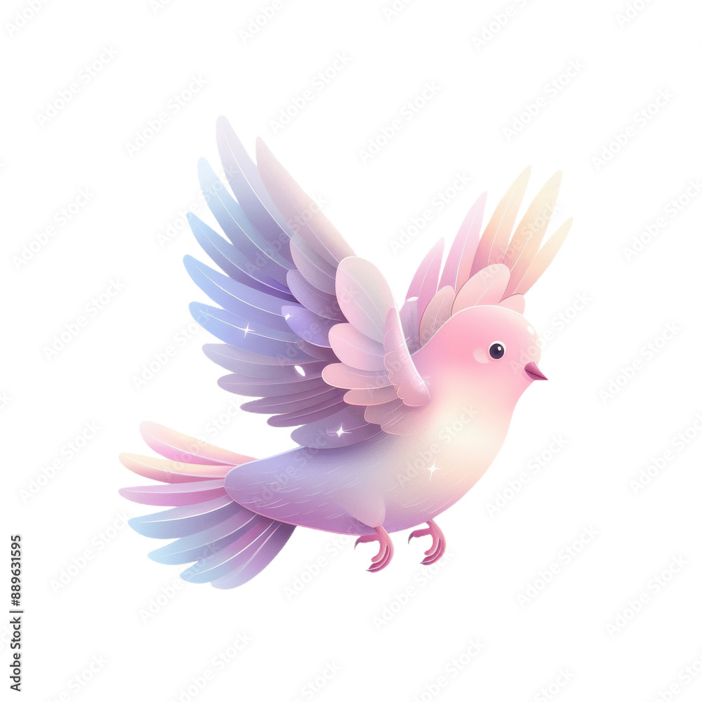 Fototapeta premium A Pastel Bird Takes Flight