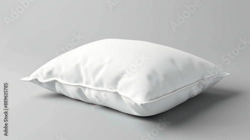 A white pillow isolated on a white background.