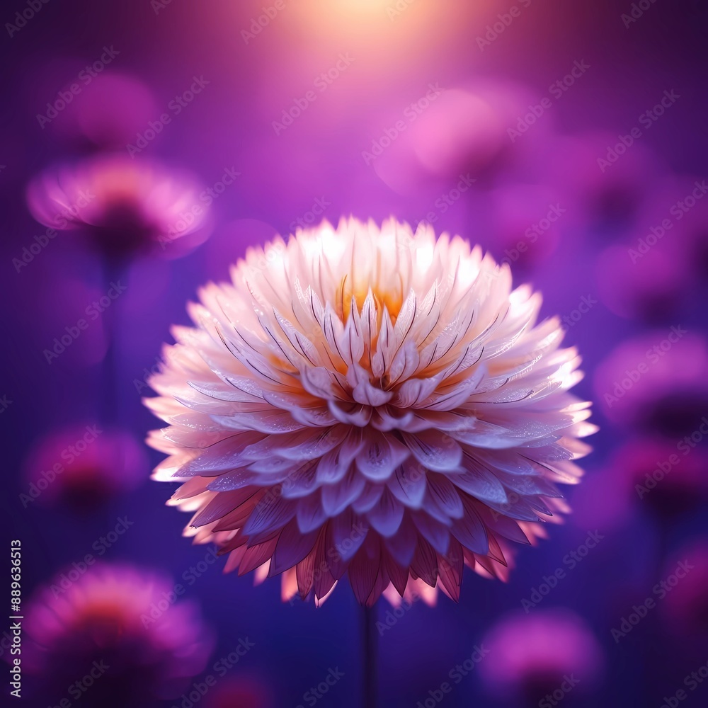 A close up of a Dandelion on a magenta lagun background, created with generative AI, 