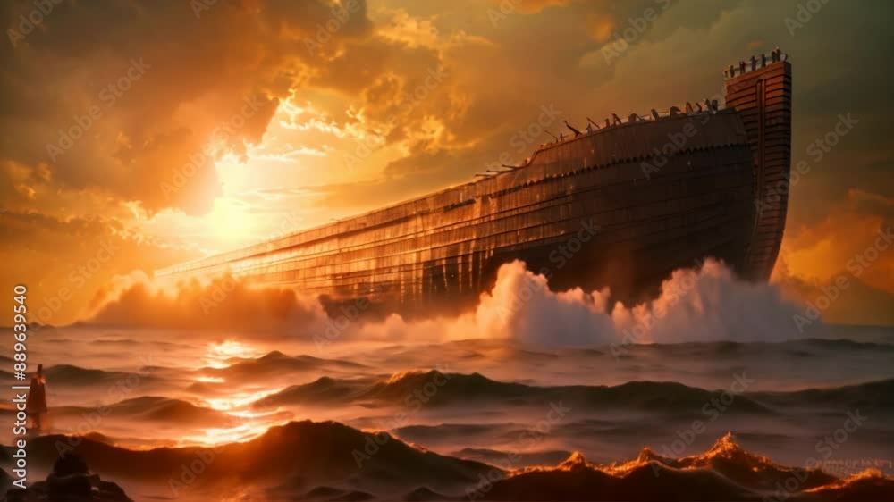 Noah's Ark vessel in the Genesis flood. 