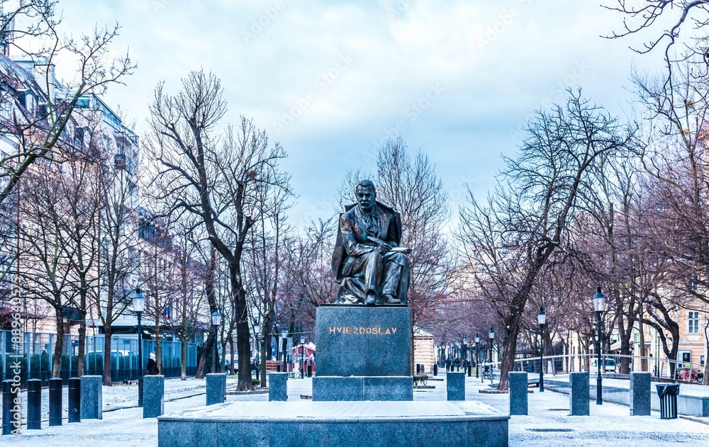 Fototapeta premium Winter scenery in Bratislava, Slovakia