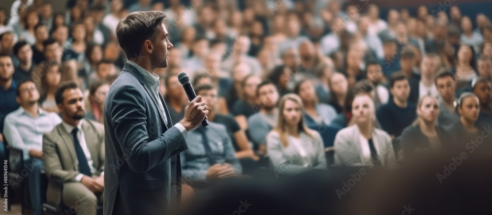 Speaker Addressing a Large Audience Speaker Addressing a Large Audience