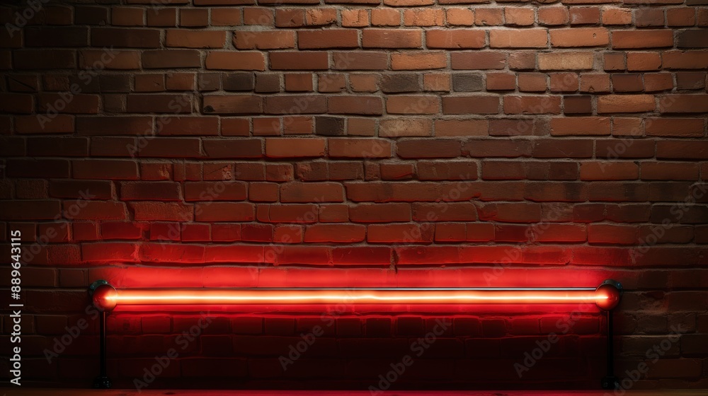 Red Neon Light on Brick Wall