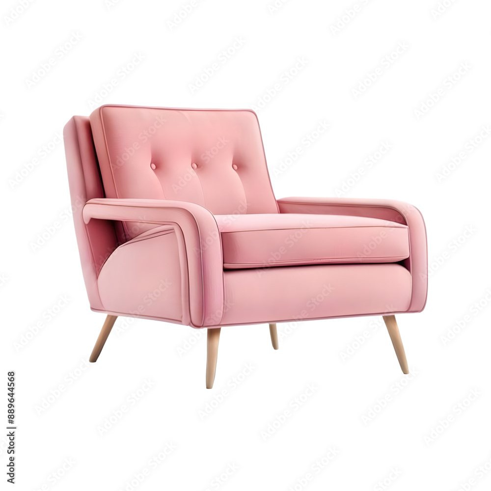 Isolated Blush pink lounge chair on a transparent background PNG, 3D chair PNG, Cut out chair Isolated Blush pink lounge chair on a transparent background PNG, 3D chair PNG, Cut out chair