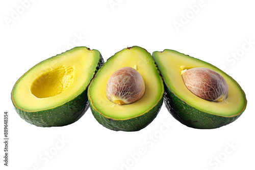 Three Sliced Ripe Avocados