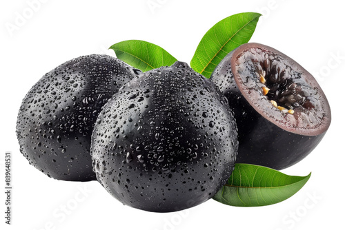 Ripe Black Sapote With Dew Drops photo