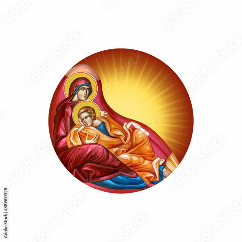 Eye of Providence. Christian illustration in Byzantine style 