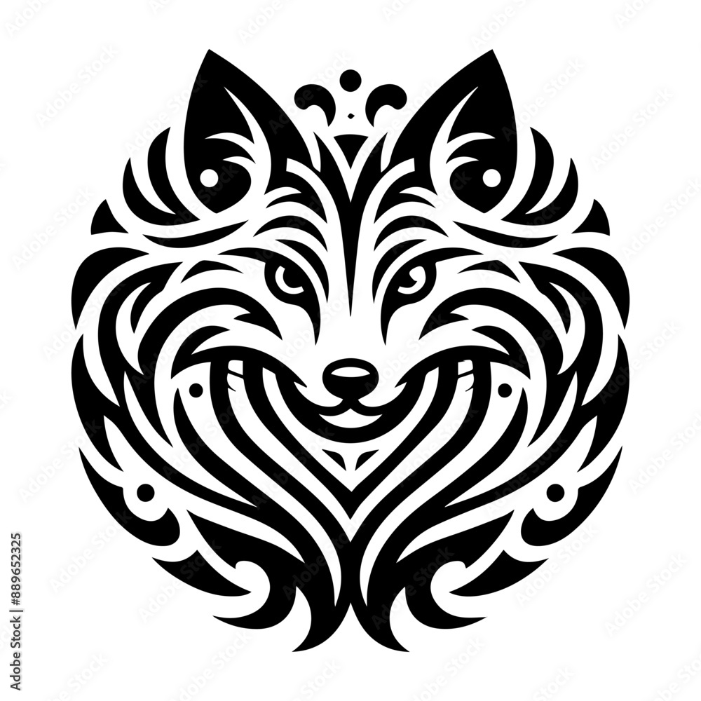 Fox Silhouette Design. Tribal Fox Tattoo Design Fox Silhouette Design. Tribal Fox Tattoo Design