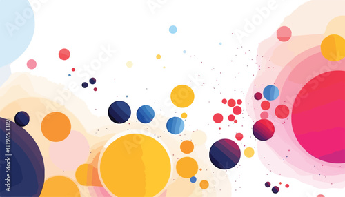 Abstract colorful background with circles and dots. Vector illustration for your design