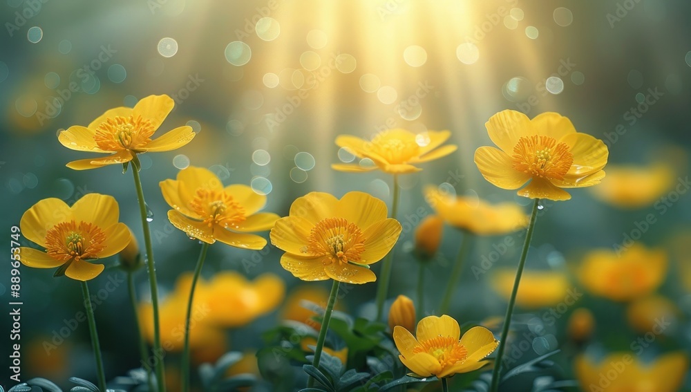 Sunlight Dappled Yellow Flowers Sunlight Dappled Yellow Flowers