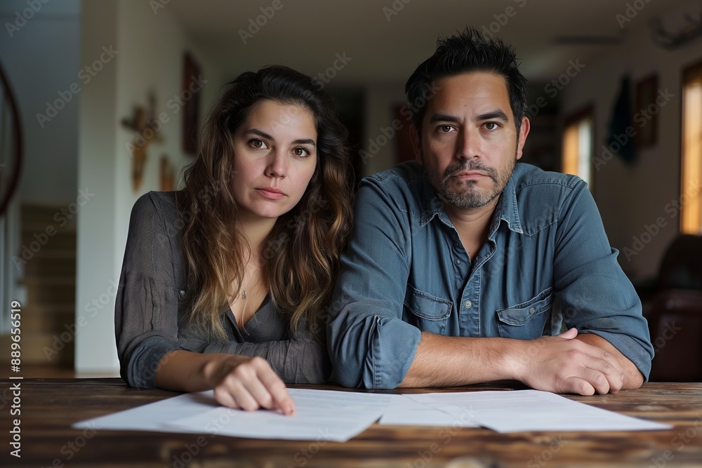 Concerned couple discussing divorce. A detailed depiction of a troubled relationship, ideal for legal, counseling, and editorial use. Suitable for topics of divorce and divorce lawyers Concerned couple discussing divorce. A detailed depiction of a troubled relationship, ideal for legal, counseling, and editorial use. Suitable for topics of divorce and divorce lawyers