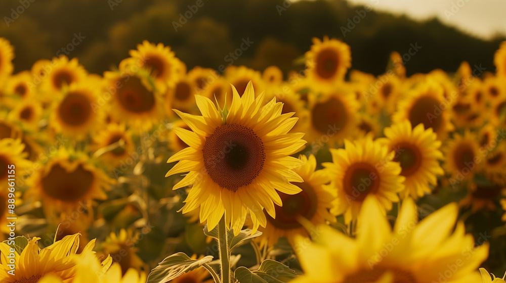 A field of sunflowers A field of sunflowers