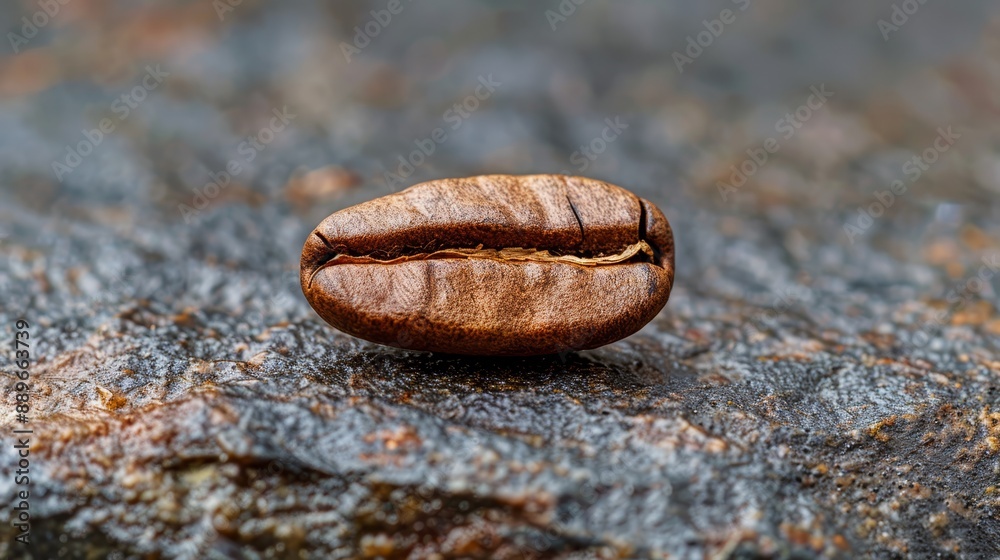 A tight shot of food atop a rock, exhibiting a missing bite from its upper portion A tight shot of food atop a rock, exhibiting a missing bite from its upper portion