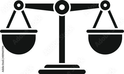 Black mechanical balance scale comparing weight, representing concepts of justice, law, and equality