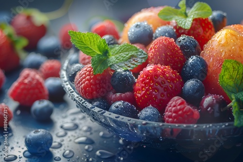 Fresh and Juicy Mixed Berries in a Bowl