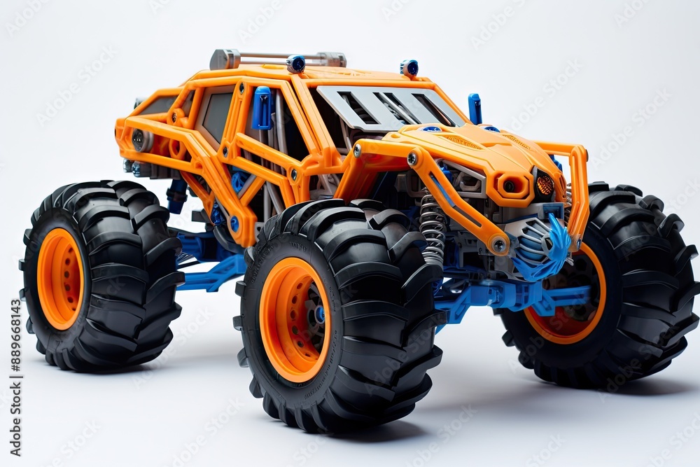 Orange and Blue Monster Truck Toy. Orange and Blue Monster Truck Toy.