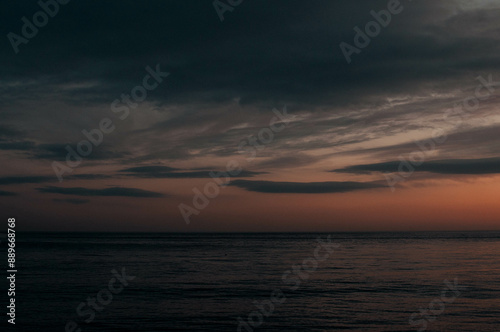 Sunset at the Imperial Beach. Cloudy sunset and pier in San Diego. 