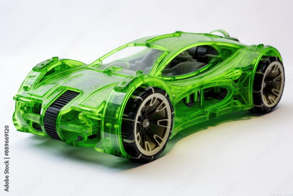 Transparent Green Toy Car. Transparent Green Toy Car.