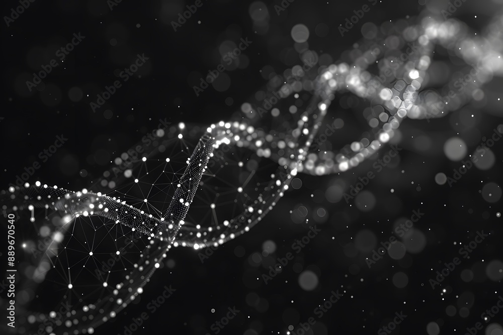 Abstract Representation of a DNA Double Helix in Black and White Abstract Representation of a DNA Double Helix in Black and White