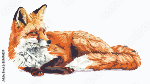 Fox Animal Patient Vector Illustration Handdrawn Vector