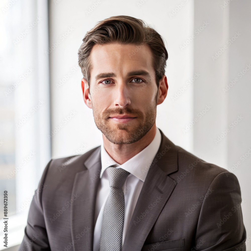 Portrait of a businessman, formal attire, office setting, soft lighting, professional mood Portrait of a businessman, formal attire, office setting, soft lighting, professional mood