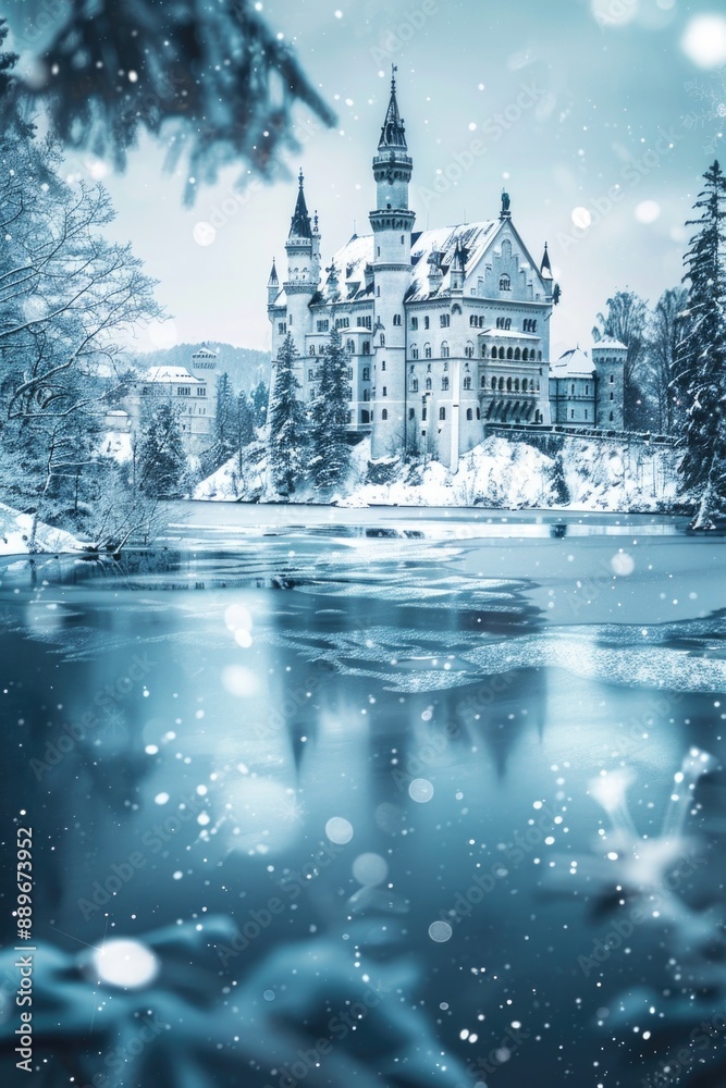 Fototapeta premium Frozen Lake Castle