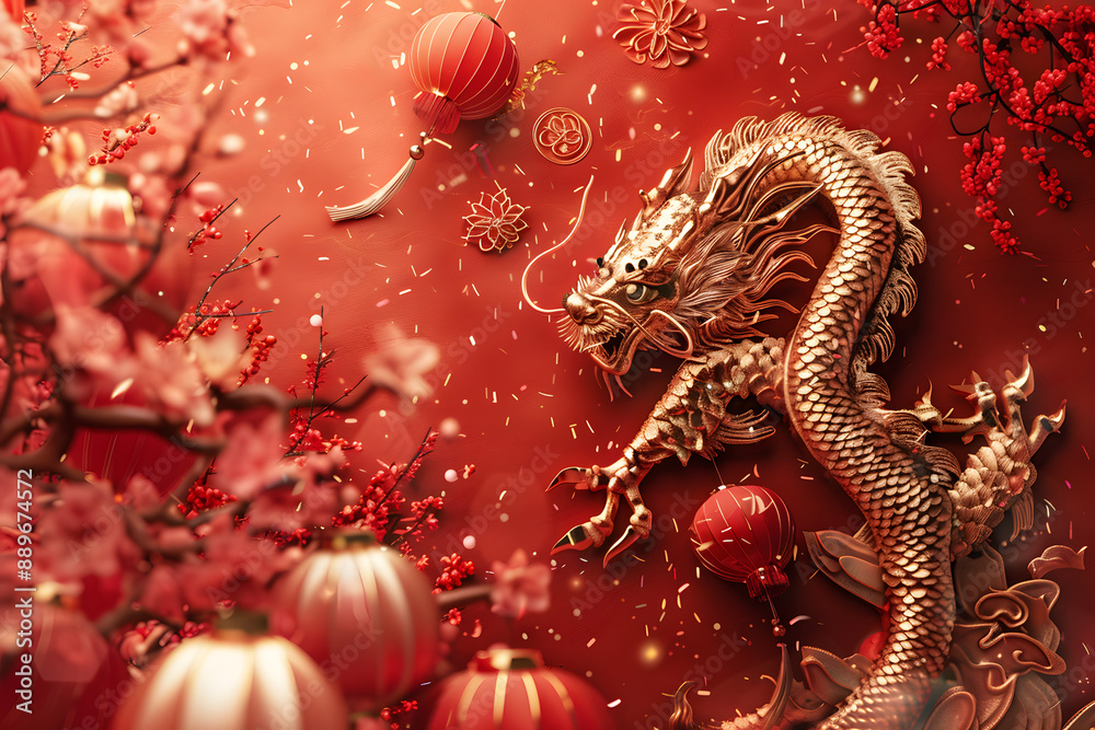 Fototapeta premium Chinese New Year celebration and backgrounds in China