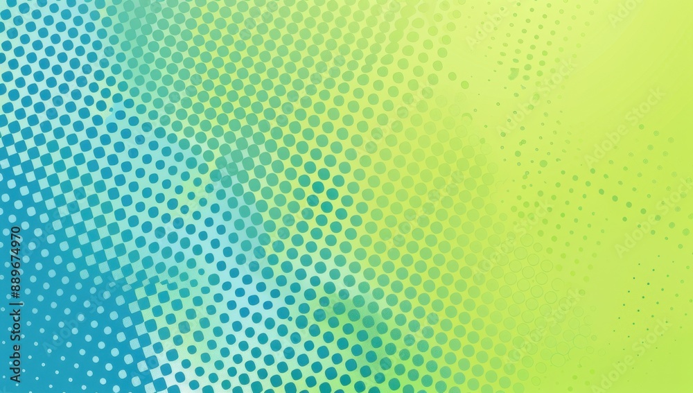 bright green and light blue retro halftone background Generative AI bright green and light blue retro halftone background Generative AI