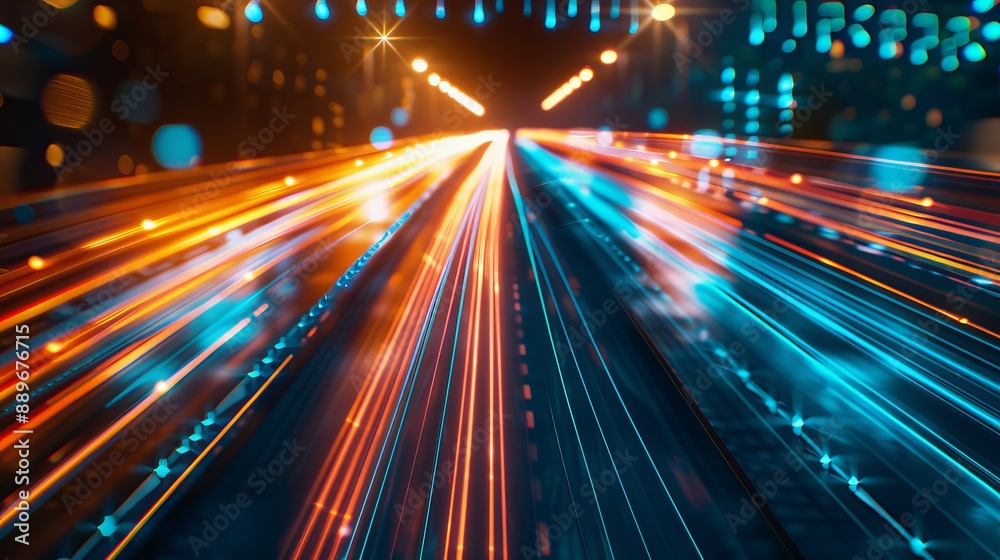 Highspeed transmission in an abstract style Highspeed motion blur cyber binary and data stream Highspeed transmission in an abstract style Highspeed motion blur cyber binary and data stream