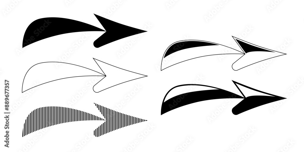 Fototapeta premium Arrows. Direction. Orientation. Focus. Illustration.