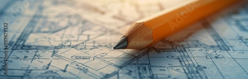 Yellow Pencil on Architectural Blueprint During Daylight Hours