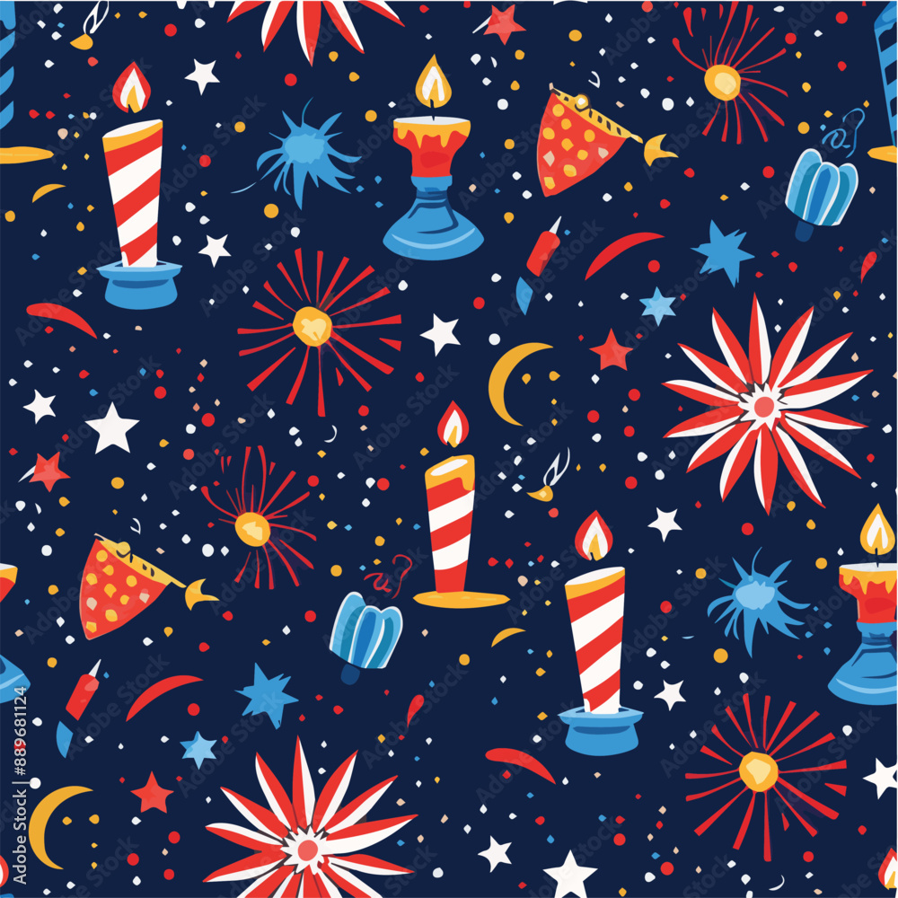 Fototapeta premium illustration of seamless patterns background of Party celebrate 