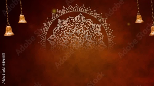 Devotional Background with Bells and Mandala Pro Video
