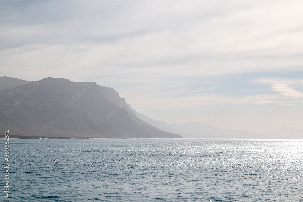 Cliffs of Lanzarote from La Graciosa, Spain Cliffs of Lanzarote from La Graciosa, Spain
