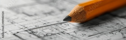 Yellow Pencil on Architectural Blueprint During Daylight Hours