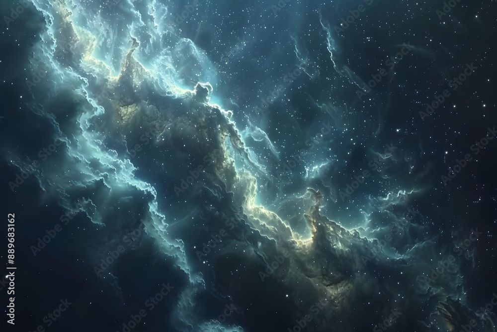 Mesmerizing Cosmic Nebula Illuminated by Starlight Mesmerizing Cosmic Nebula Illuminated by Starlight